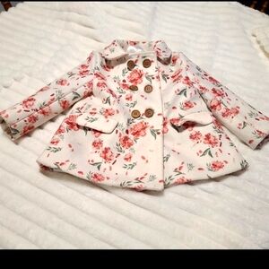 SweetHoney OG Wool Coat - Swifting Floral in Size 2t